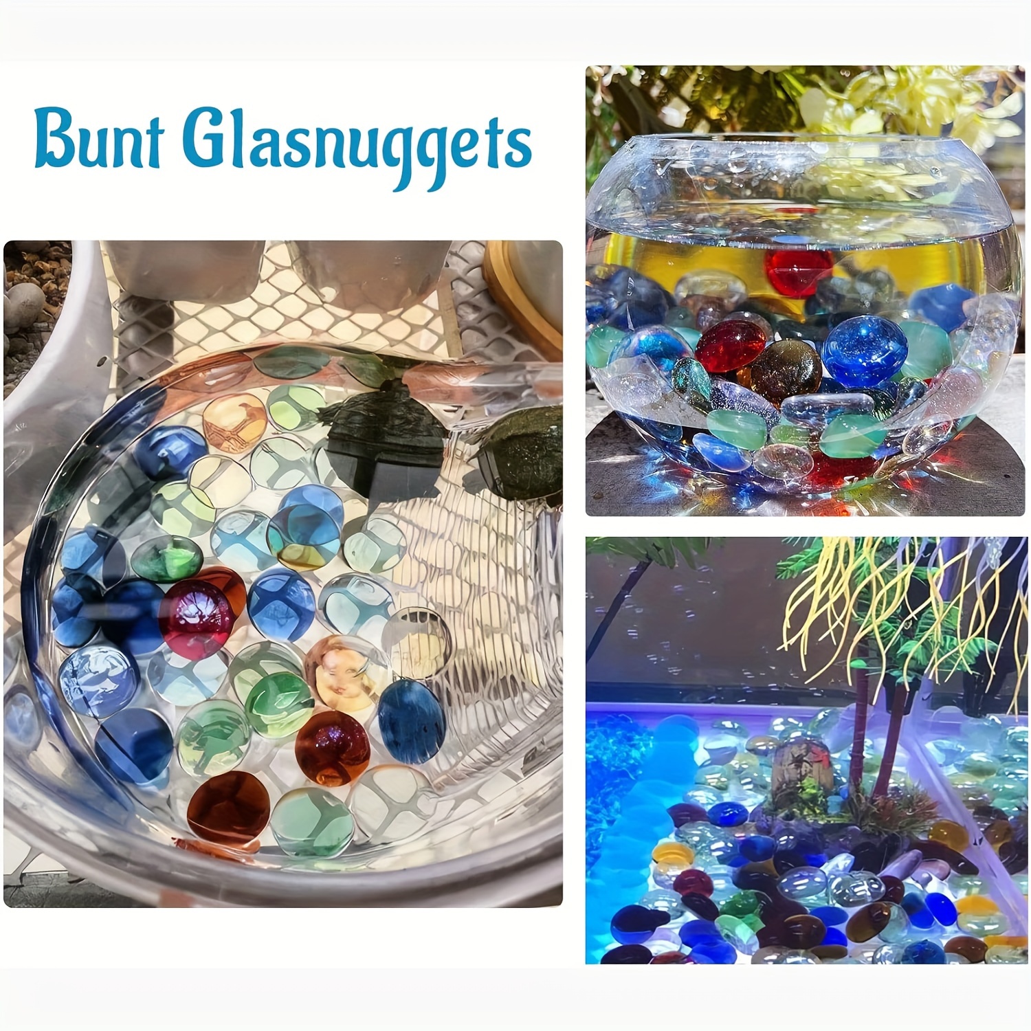 Green Mix Flat Glass Marbles for Vases, Bulk 17 LB Decorative