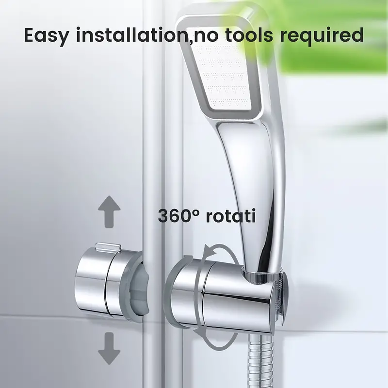 1pc, Universal Shower Head Holder For Slide Bar, Adjustable Shower Holder  Bracket Set With Cylindrical Design, Powerful Replacement Shower Hose Clamp  For Bathroom, Don't Miss These Great Deals
