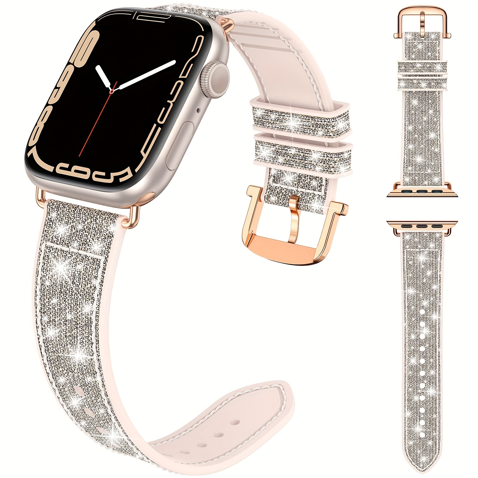 Moonooda Correa de reloj con patrón compatible con Apple Watch de 1.496 in,  1.575 in, 1.654 in, 1.732 in, correa de repuesto de cuero vintage