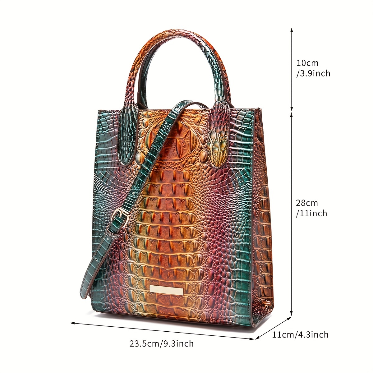 Luxury Women Alligator Handbag Brahmin Bags Retro Animal Pattern