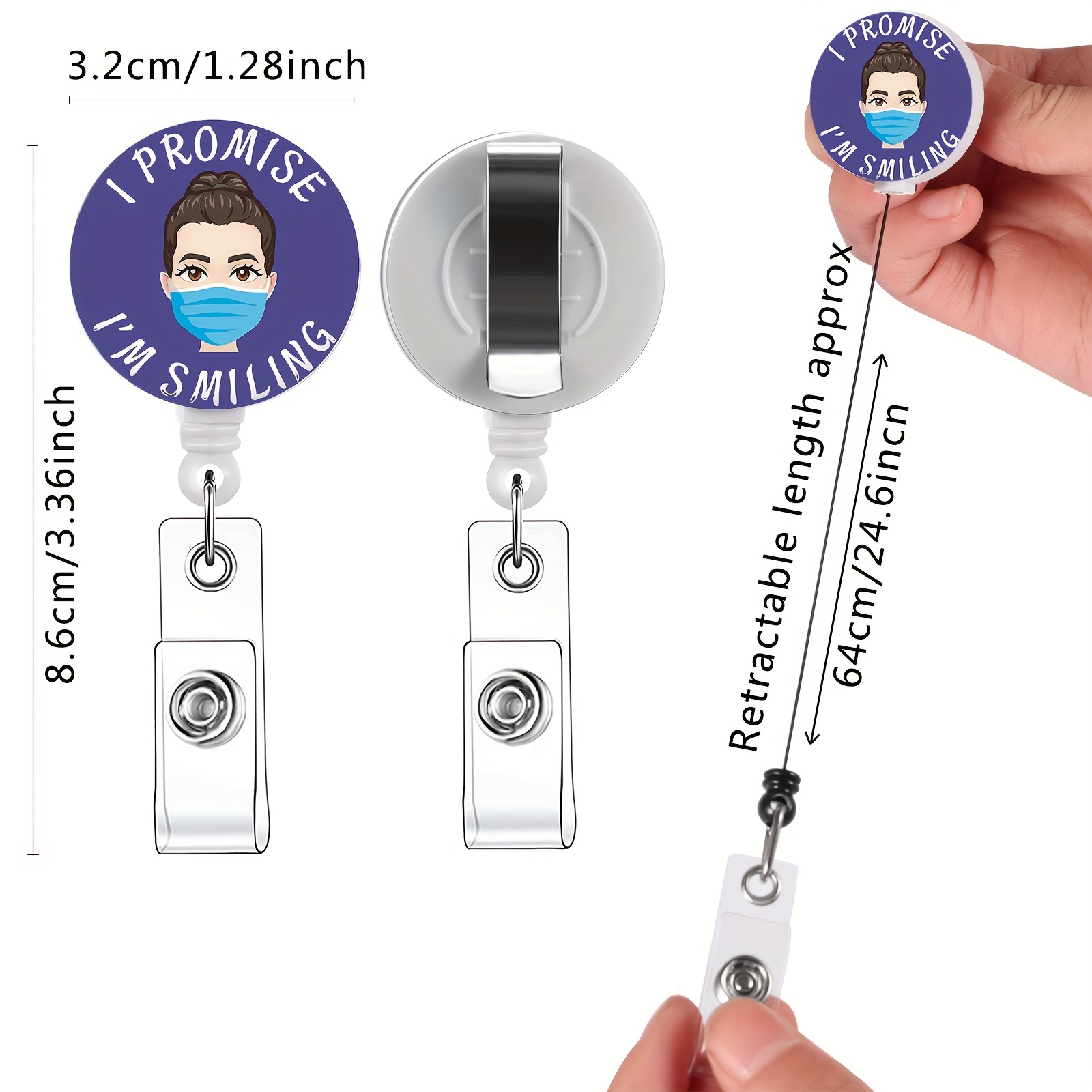 Pizza Try It deny ID Badge Reel Funny Cute Badge holder Retractable Student  RN 