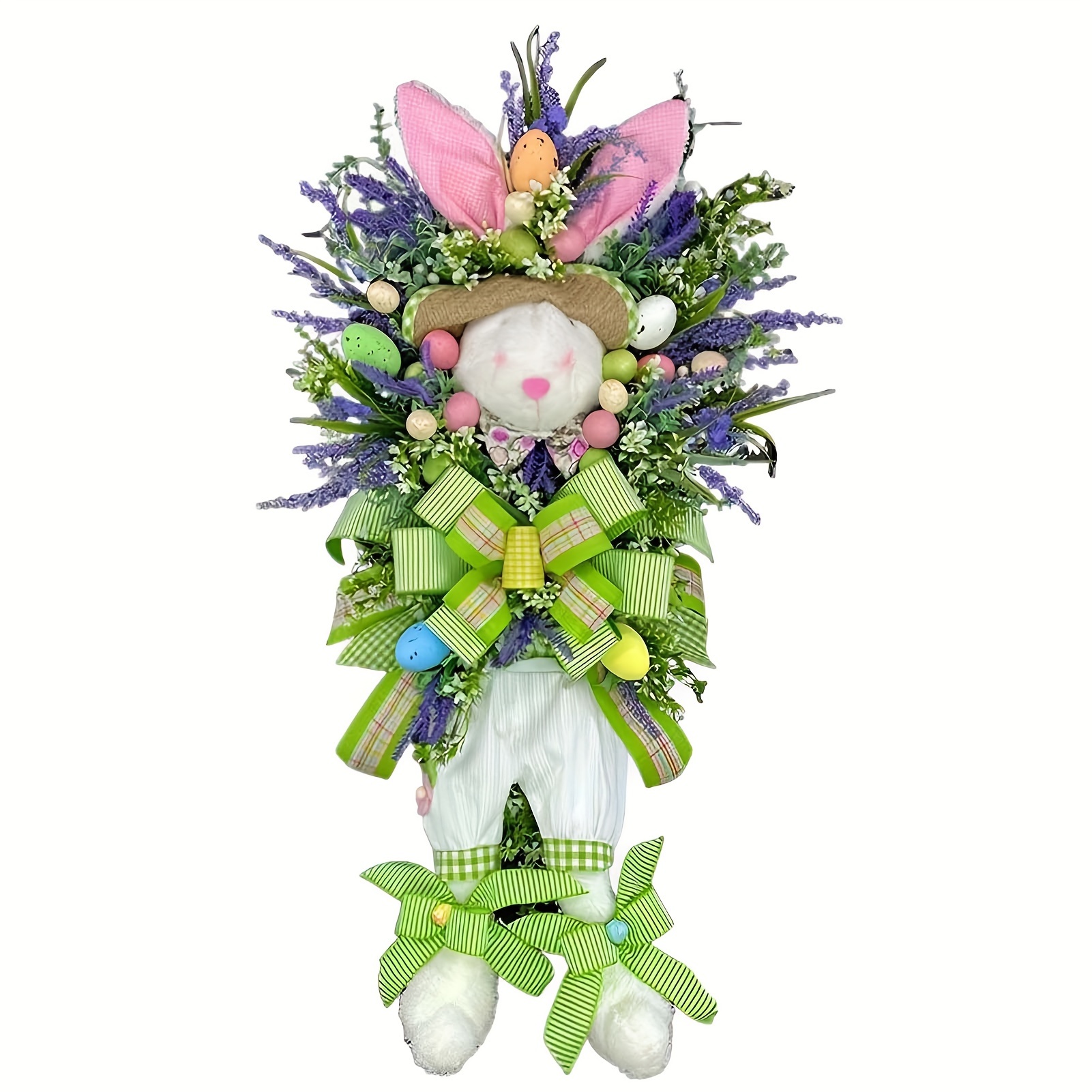 Easter-themed Cartoon Rabbit Decorative Wreath Hanging Ornament, A Plant Door Decoration Item
