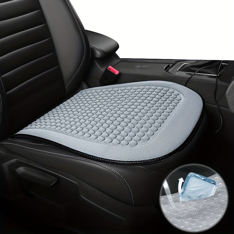 1pc Checkered Embossed Short Plush Front Seat Cushion Protector