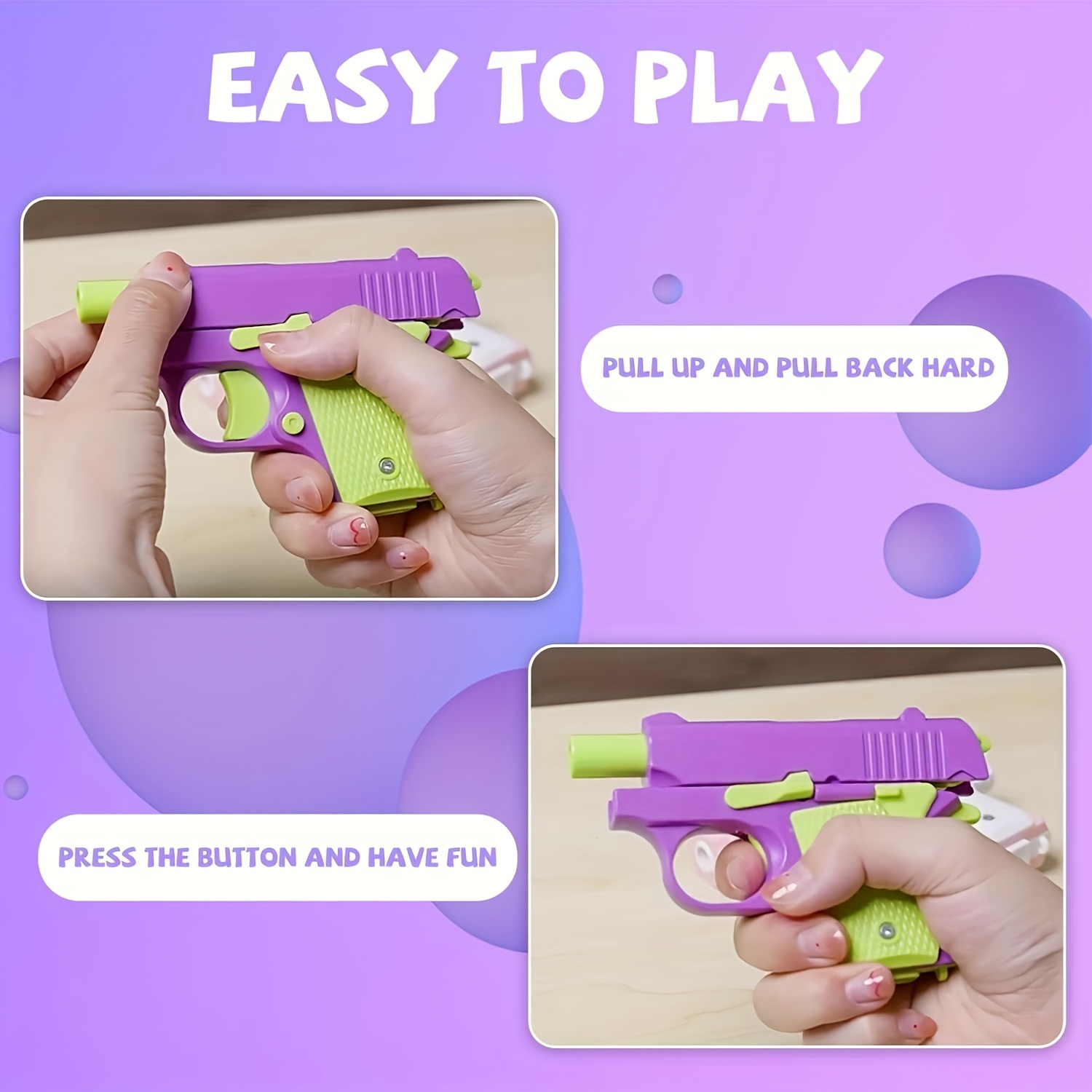 Gravity Fidget Toys - 3D Printing Fidget Gun Decompression Toys For Adults  - Funny Plastic EDC Non-Firing Gun Toy - Sensory Toys Anxiety Stress Relief  Toy