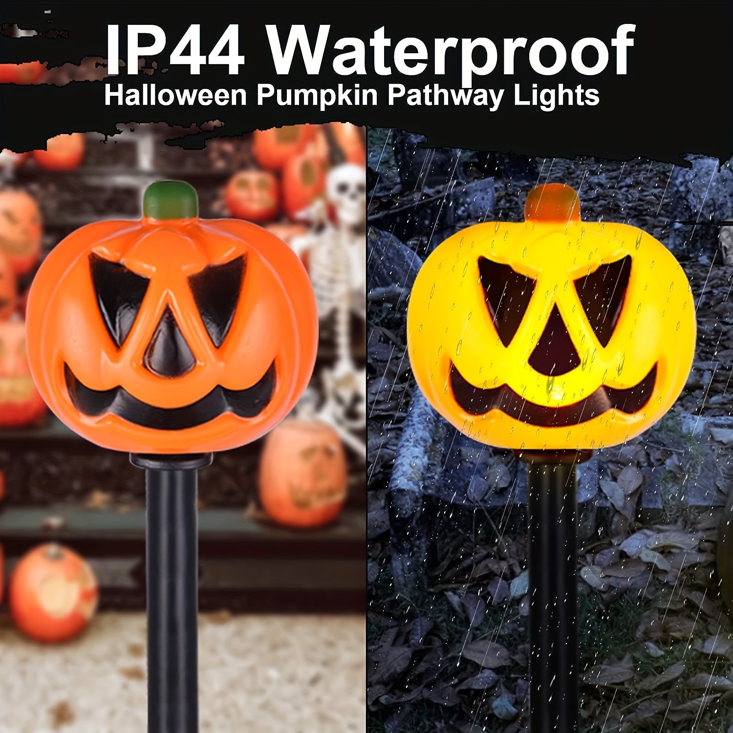 8 12pcs halloween pumpkin solar lights waterproof led pumpkin lamp for yard halloween outdoor decorations details 6