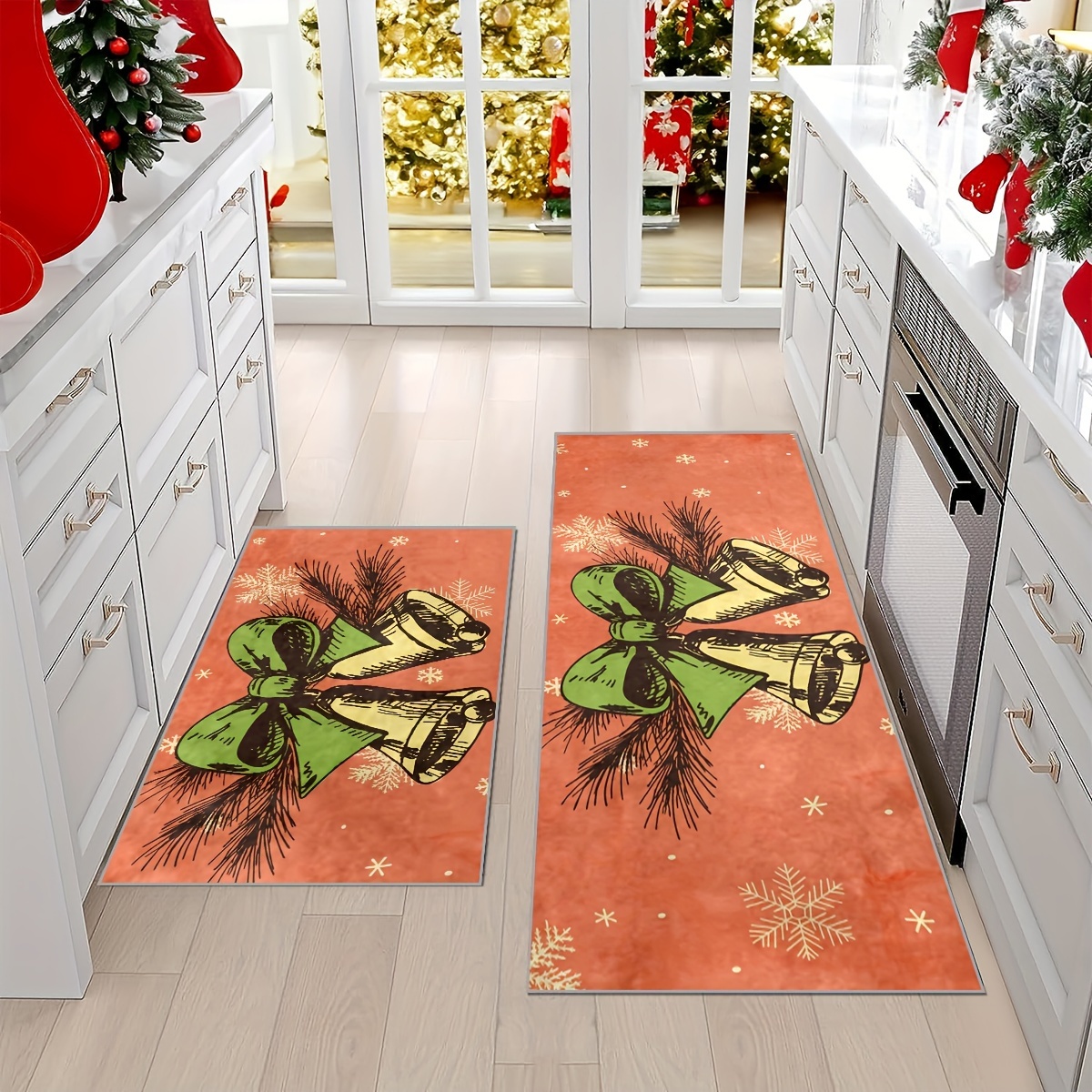 Christmas Kitchen Rugs Mats Non Skid Washable Absorbent - Temu