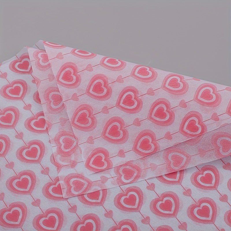 17g pink flower wrapping paper white