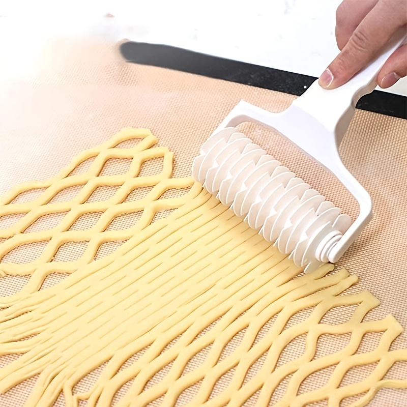 Diy Pastry Dough Lattice Cutter Plastic Rolling Pin Wheel - Temu