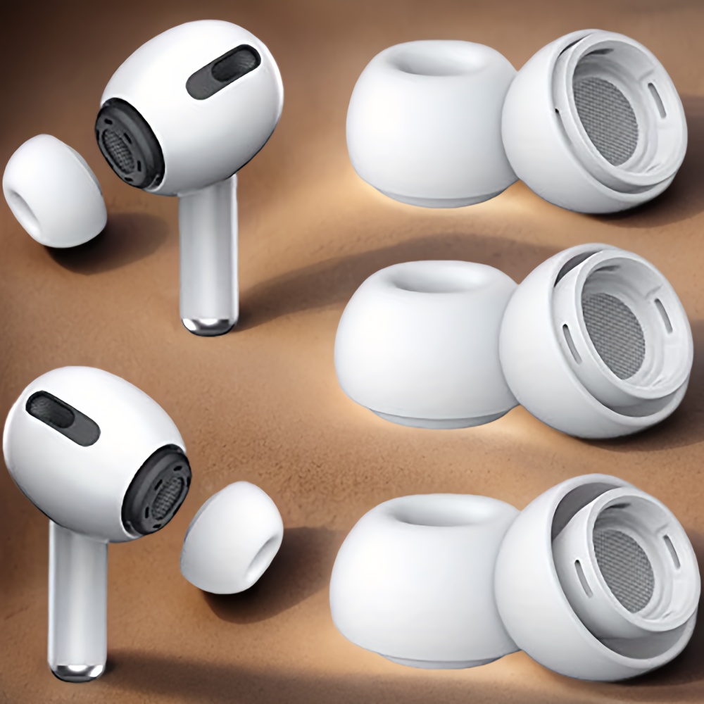 Almohadillas para auriculares de tamaño pequeño compatibles con Apple  AirPods Pro, puntas de silicona, ajuste en la funda, 3 pares, color blanco,  S