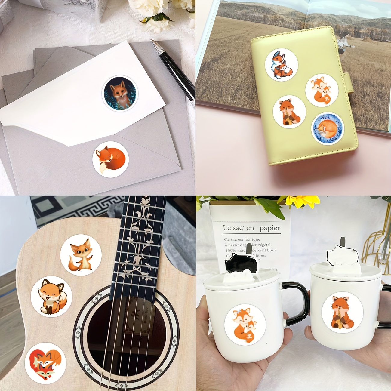 Fox Stickers Roll Cute KawaiiFox Stickers Roll Cute Kawaii  