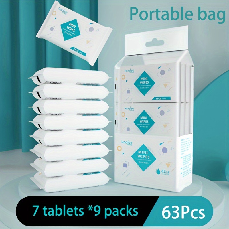 

Ultra Mini Wipes, Portable Small Bag Hand & Mouth Cleaning Wipes, Hygienic Wipes - 7pcs*9bag