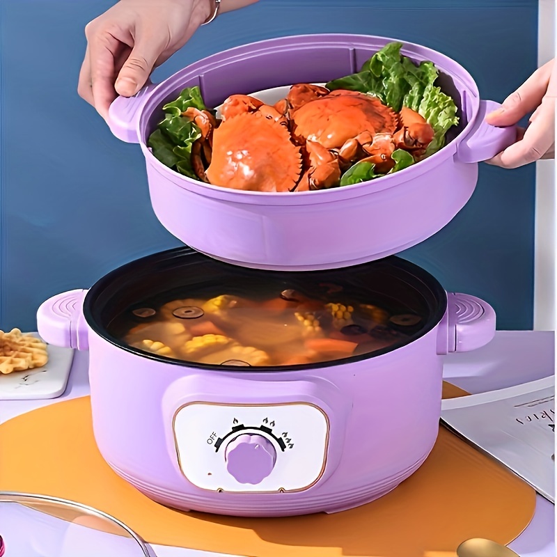 Large Capacity Household Dual-ear Electric Steaming Cooking Pot,  Multi-functional Dormitory Integrated Household Non-stick Pot Electric Hot  Pot - Temu