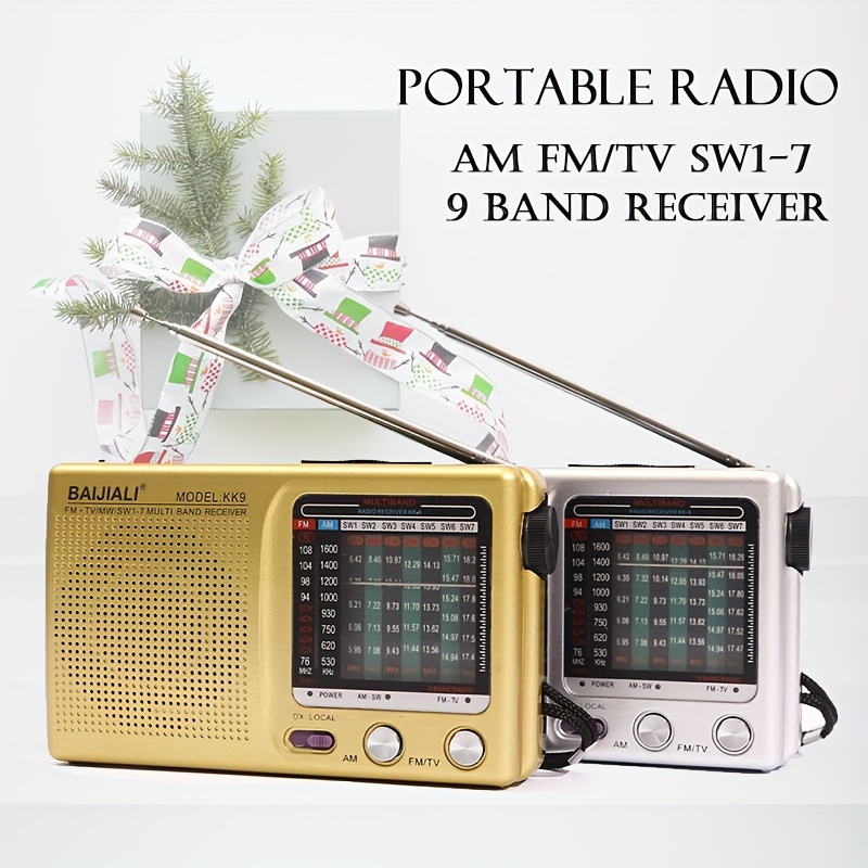 Radio de bolsillo personal AM FM SW portátil, radio de transistor Walkman  de onda corta con la mejor recepción, compatible con tarjeta TF USB,  batería