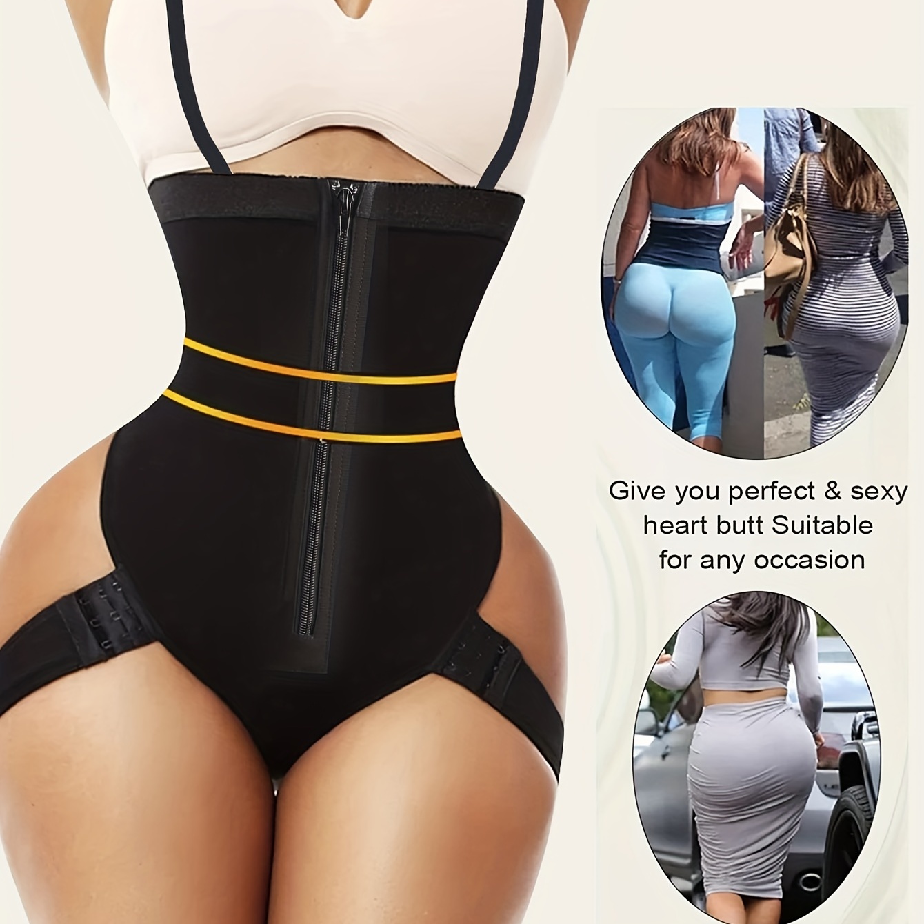 Women's Waist Trimmers Zipper Shapewear Tummy Trainer Butt - Temu