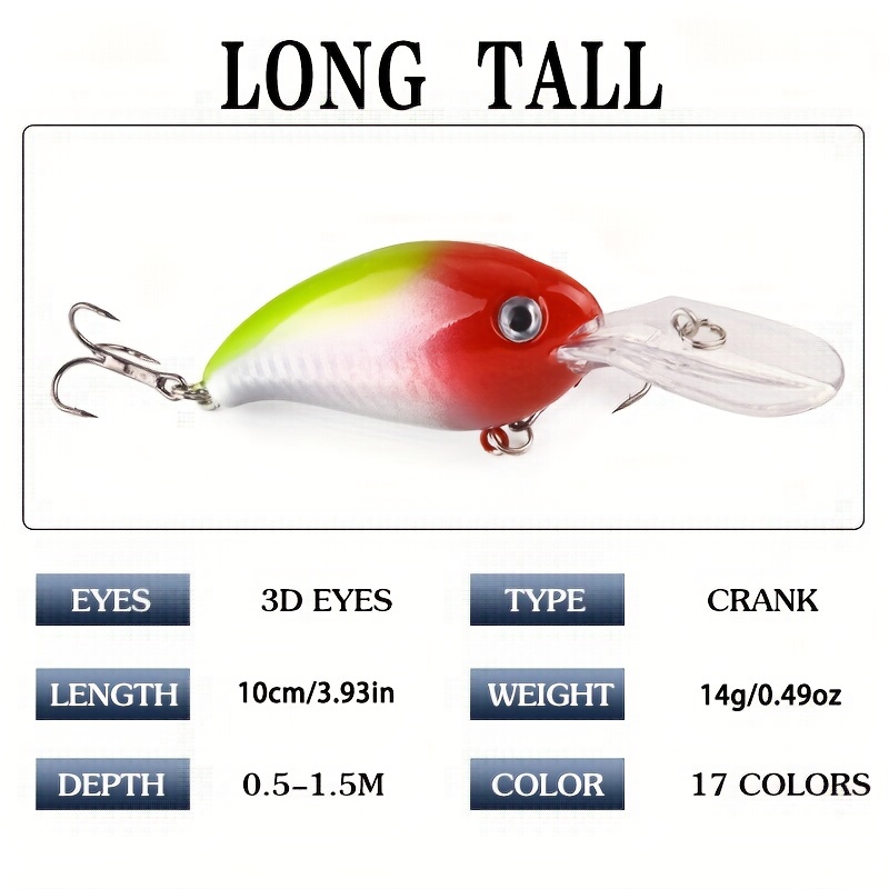 1Pcs Crank Fishing Lure Bait Wobbler 14g 10cm