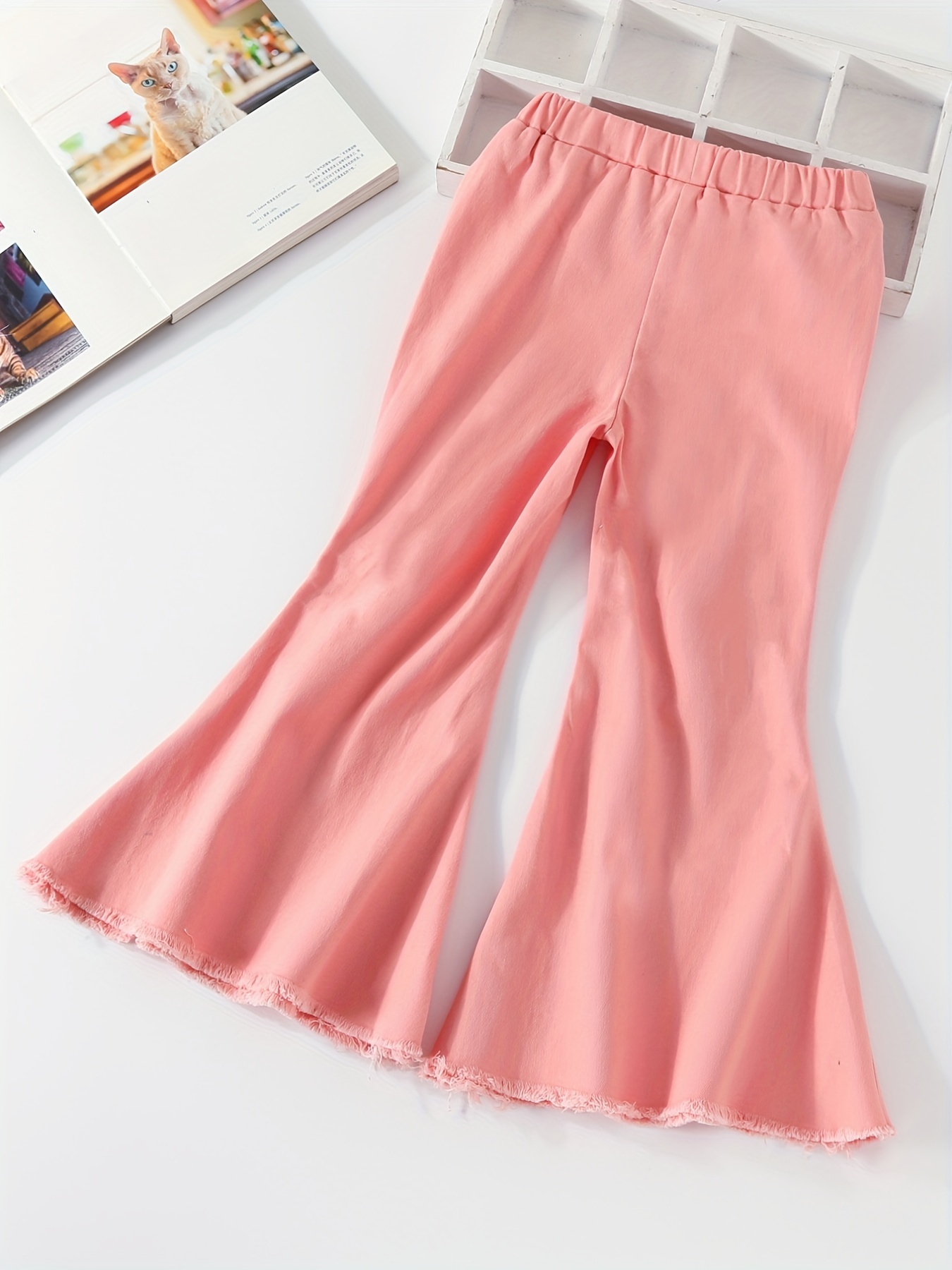 Baby Girls Denim Jeans Stretch Kids Wide Leg Pants Children Outwear Trousers  for Teenager Girl Spring Autumn