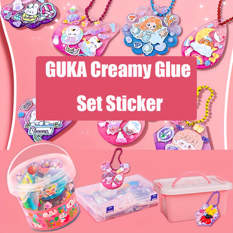 XITALAXU Kid Guka Sticker Set for Girl,533PCS Art Making Kit Girl Toy with  Fun Stickers/Artificial Cream Glue/Decoration Accessories,Age 5 6 7 8 10 12