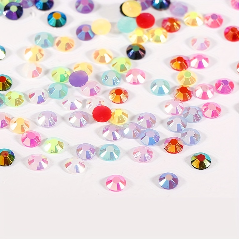 Rhinestones Bulk, Flatback Round Jelly Rhinestones Non Hotfix