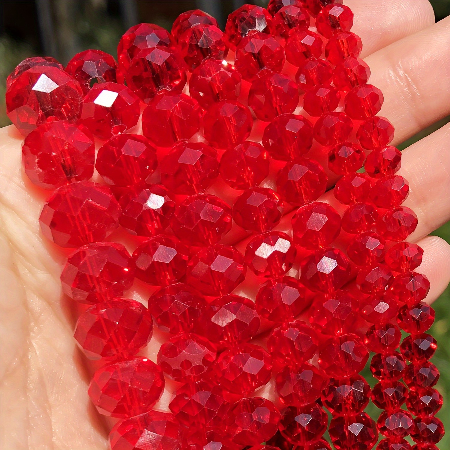 3mm~8mm Red Faux Crystal Beads For DIY Bracelet Necklace Jewelry Accessories