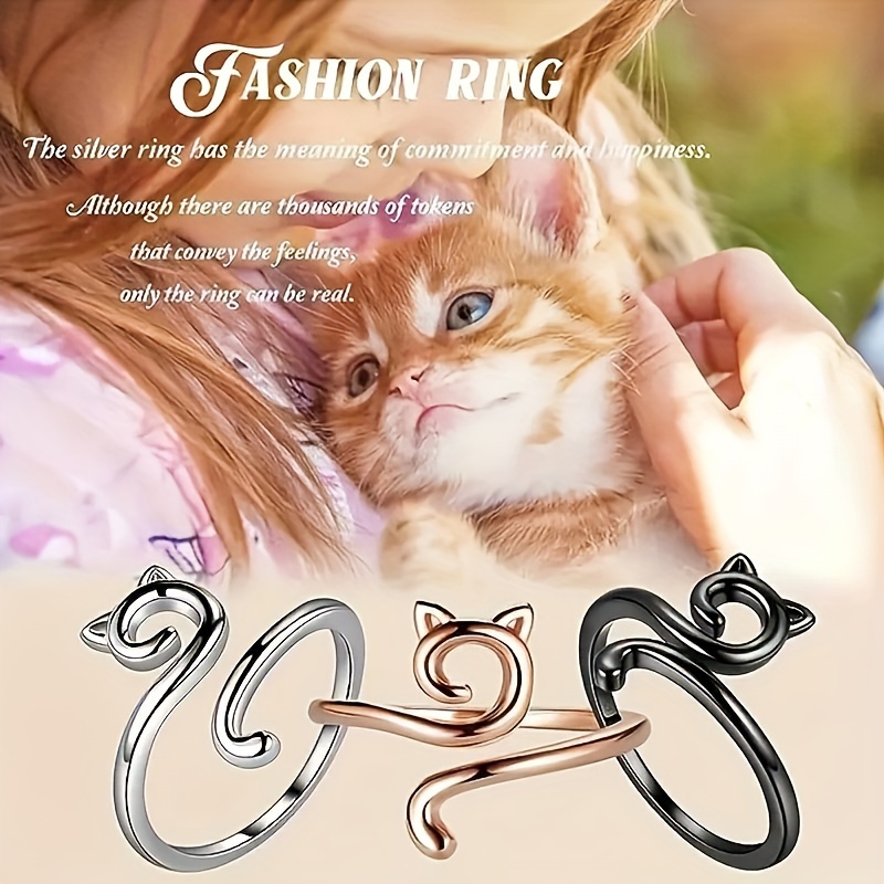 2pcs Crochet Ring For Finger, Geometric Cat Ring With Adjustable Opening,  Animal Ring, Adjustable Knitting Loop Crochet For Faster Knitting Finger  Yarn Guide, Shop The Latest Trends