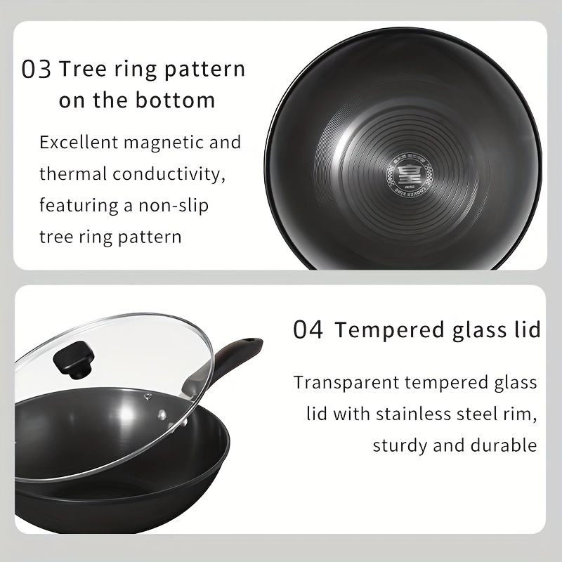 Frying Pan With Glass Lid Durable Non-stick Skillet Induction