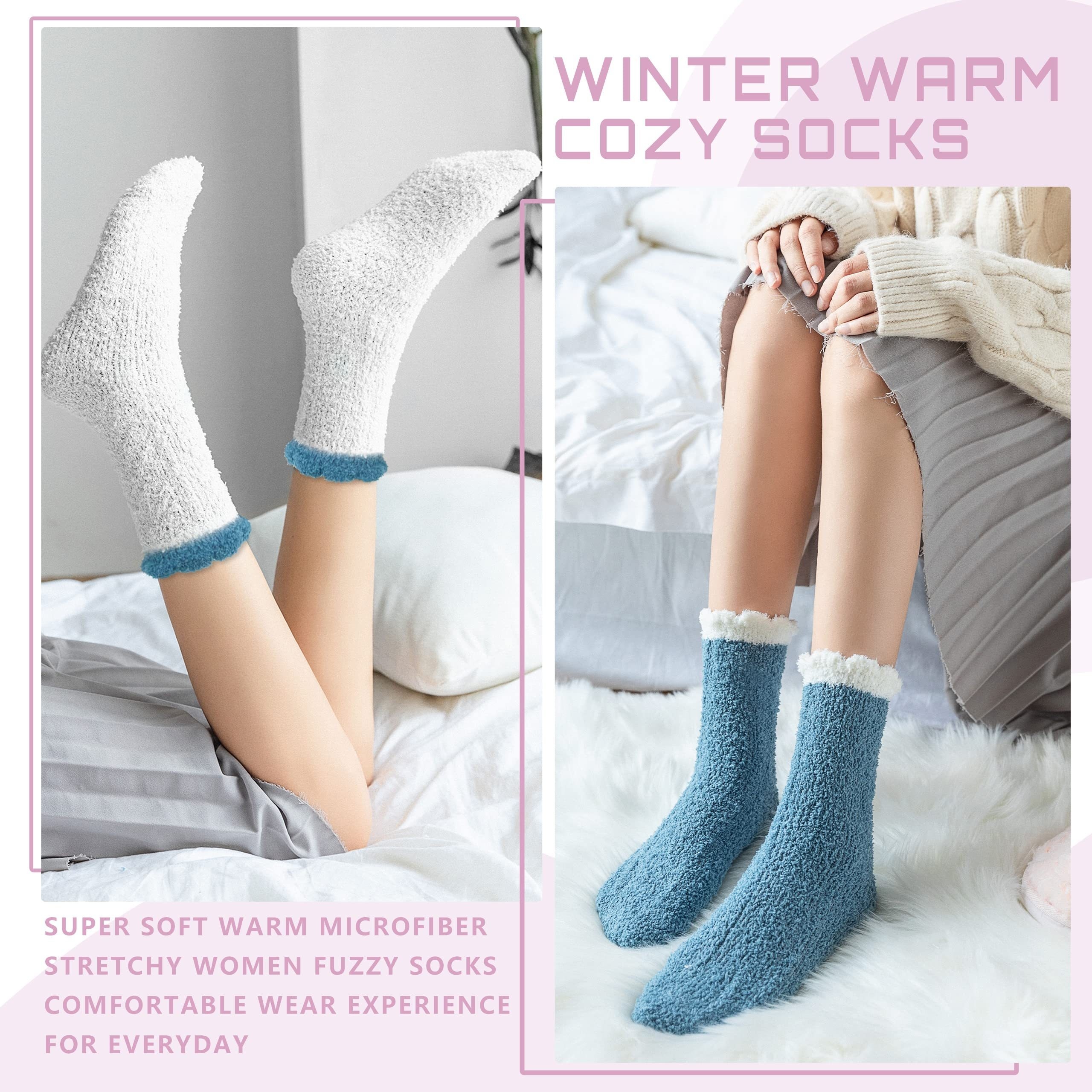 Fuzzy Socks Women Fleece lined Thick Warm Soft Crew Socks - Temu Australia