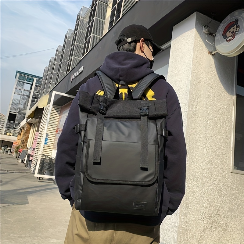 Waterproof Roll Top Flap Backpack for Travel Hiking Lightweight School Daypack