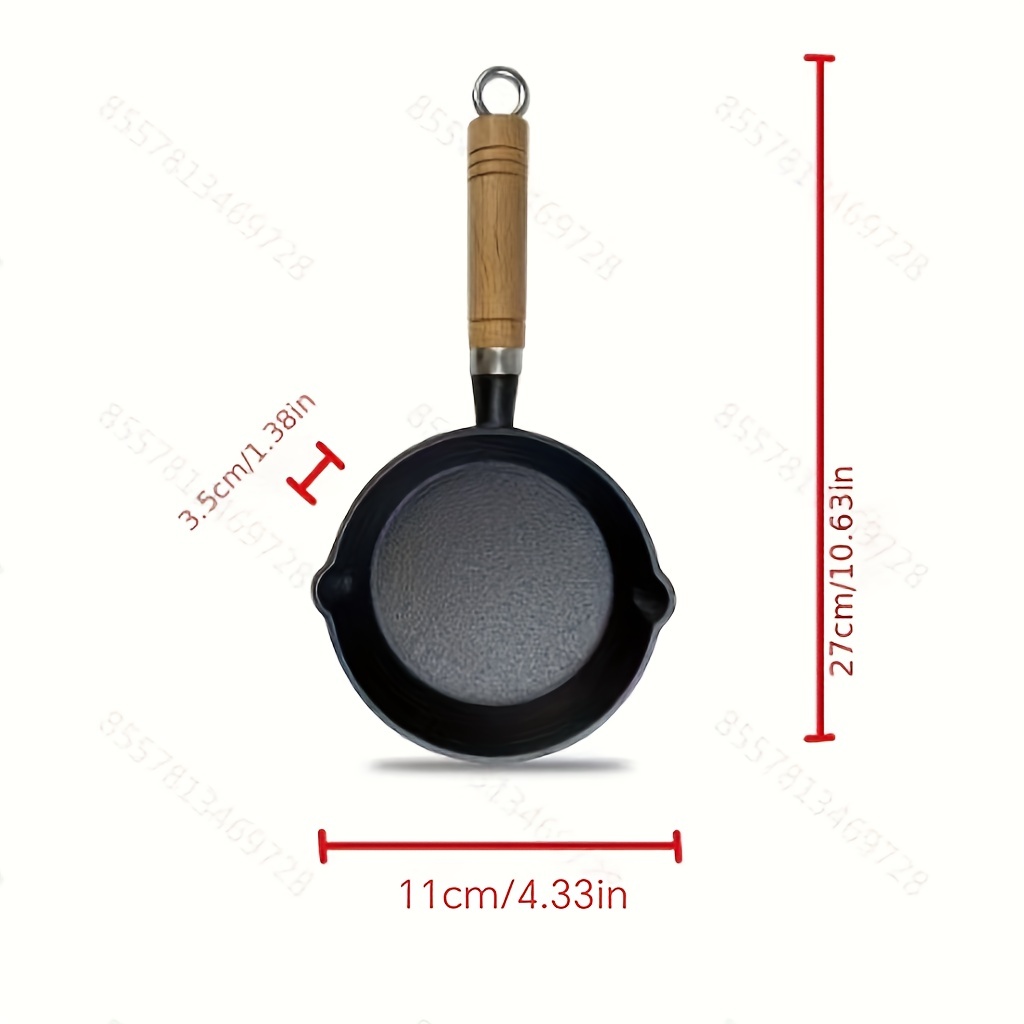 Mini Cast Iron Skillet With Wooden Handle - Perfect For Baking