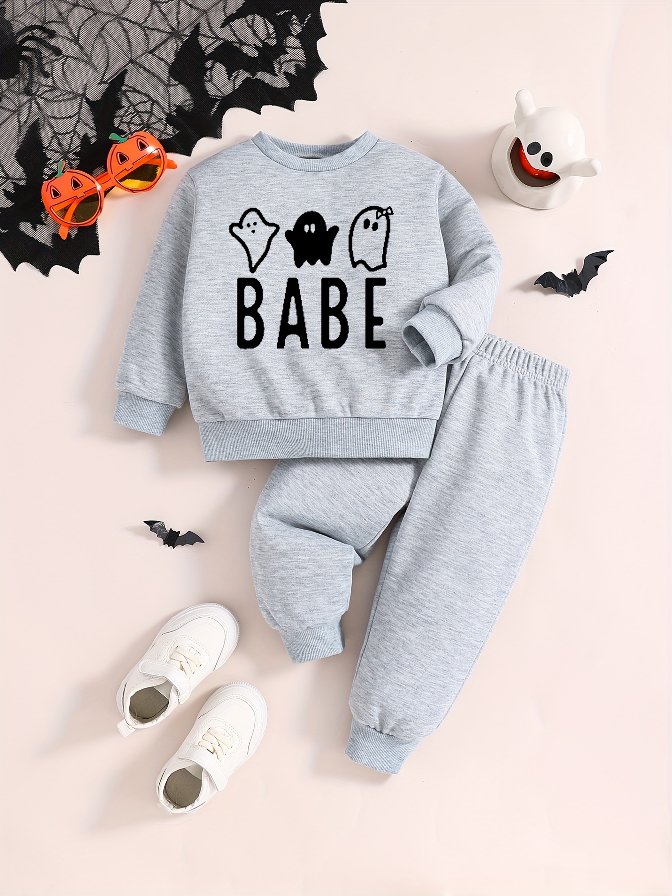 Baby Mädchen Set Mit Gänse Print - Sweatshirt & Hose Weich 70% Baumwolle