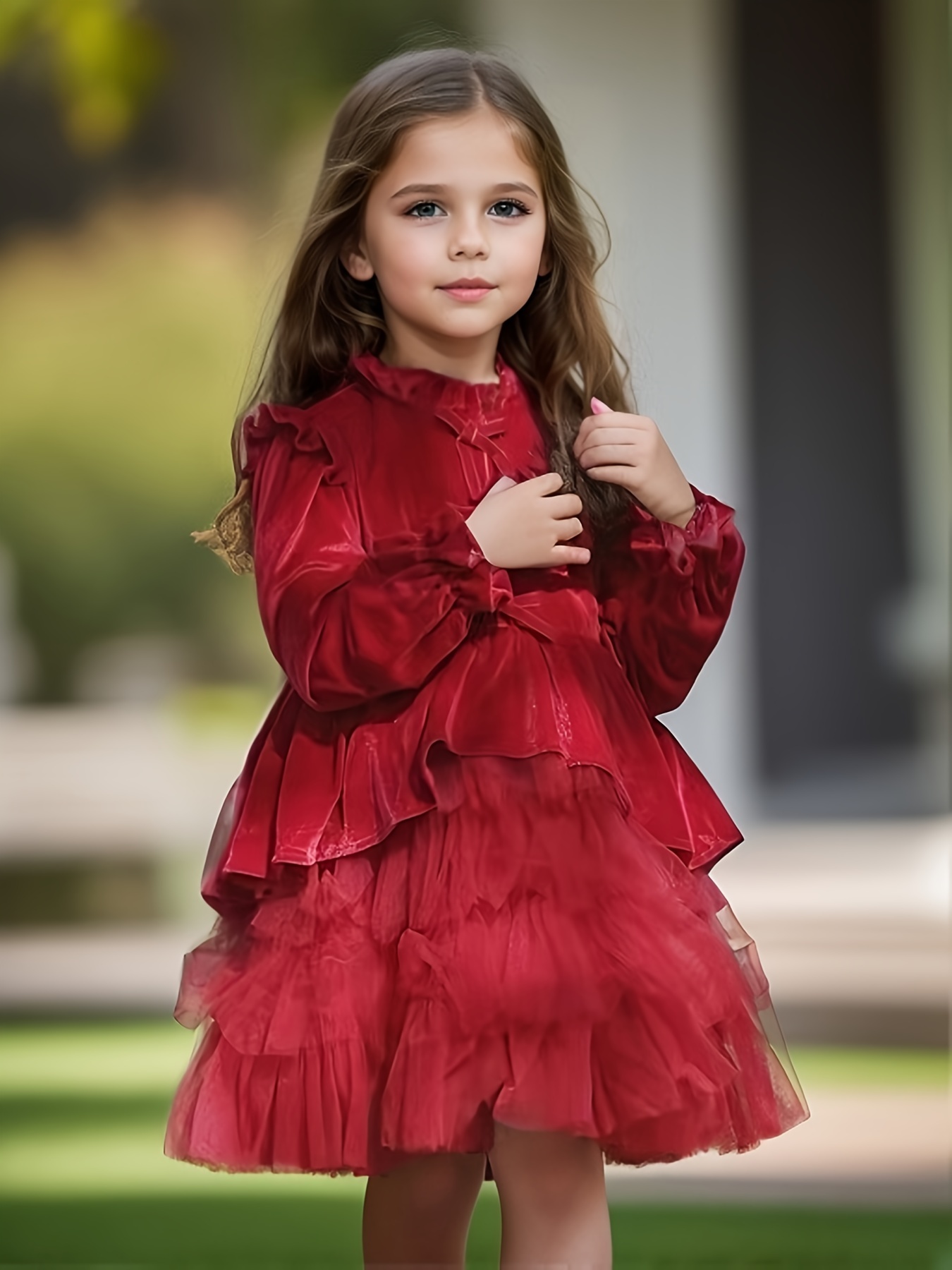 Girls Elegant Princess Tutu Dress Long Sleeves Dresses Kids - Temu New  Zealand