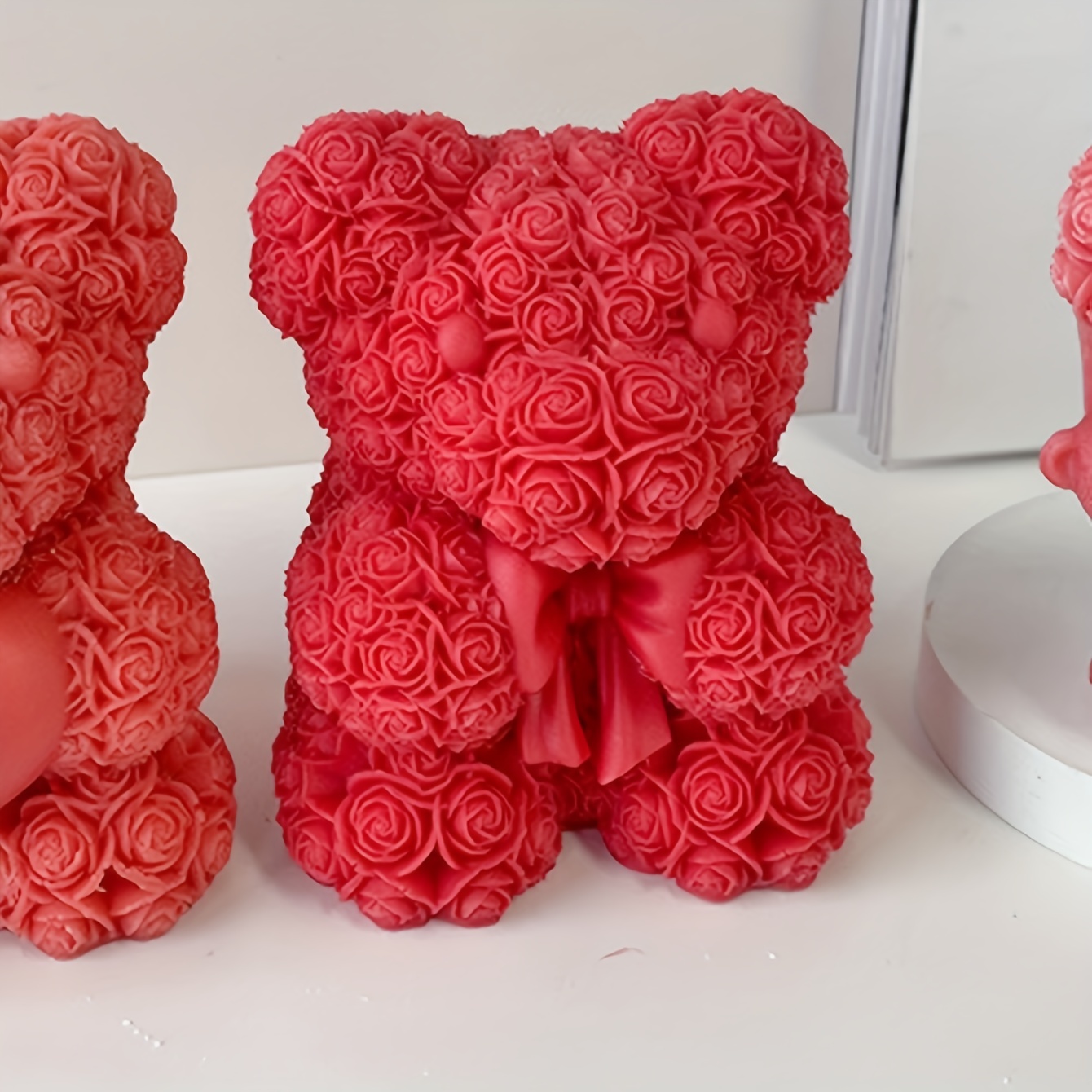Valentine's Day Series Rose Teddy Bear Silicone Mold - Temu
