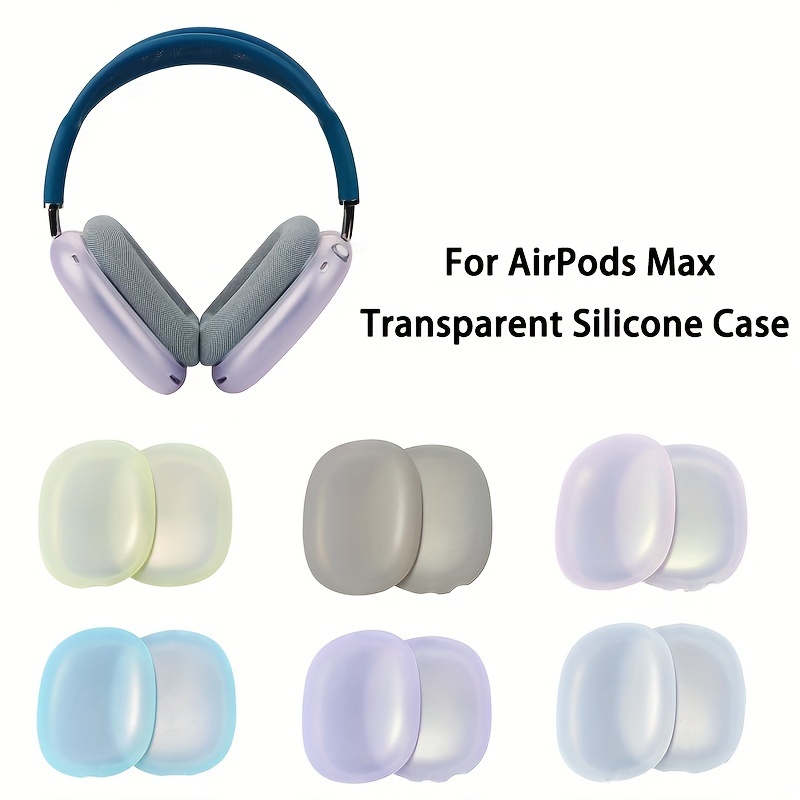  Funda de silicona para auriculares AirPods Max, funda  transparente de TPU suave para los oídos, funda para almohadilla para los  oídos, funda para la diadema para AirPods Max, accesorios transparentes 