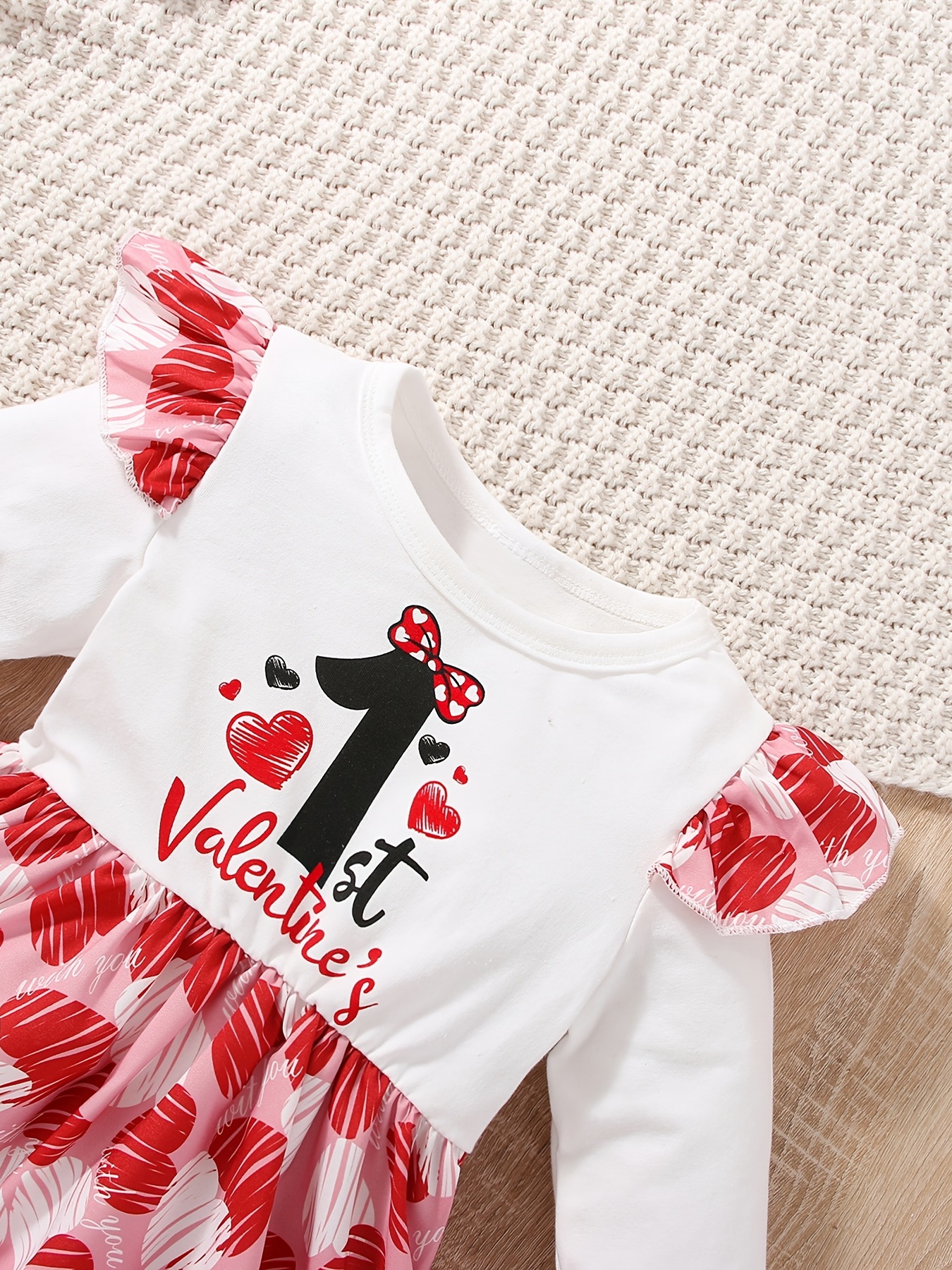 Baby And Toddler Girls Valentine's Day Long Sleeve Heart Print