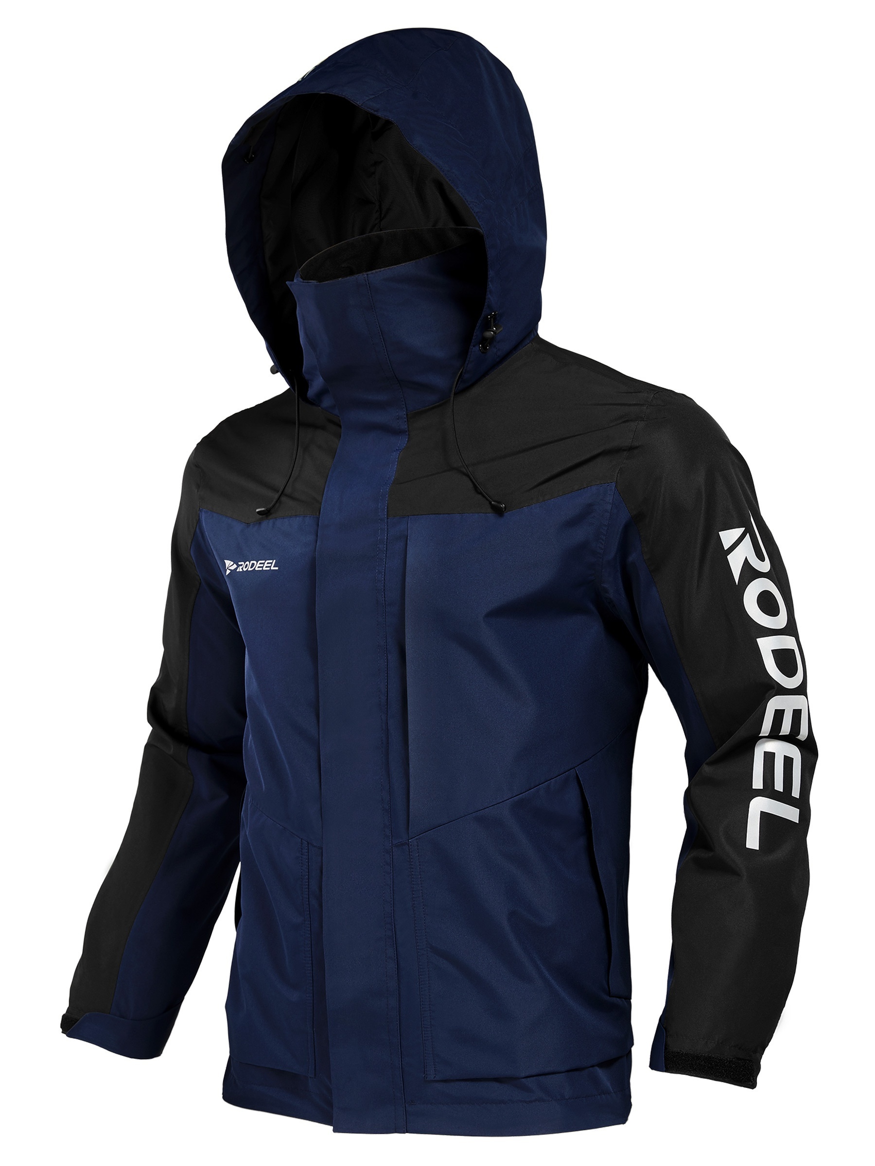Waterproof Hooded Jacket For Men - Reflective Design, Breathable & Comfortable Coat For Outdoor Events, Fishing & Daily Wear