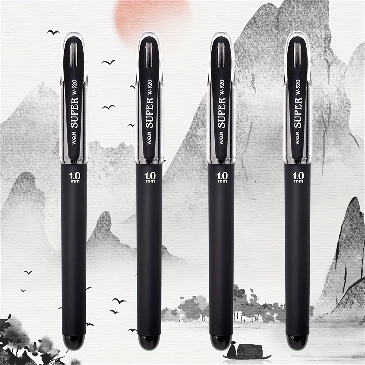 12 Pack Retractable Gel Pens, Fine Point, Black Ink, 0.5mm, Comfort Grip  For Smooth Writing, Journaling, Notetaking, Planner, No Bleed & Smear, AIHAO