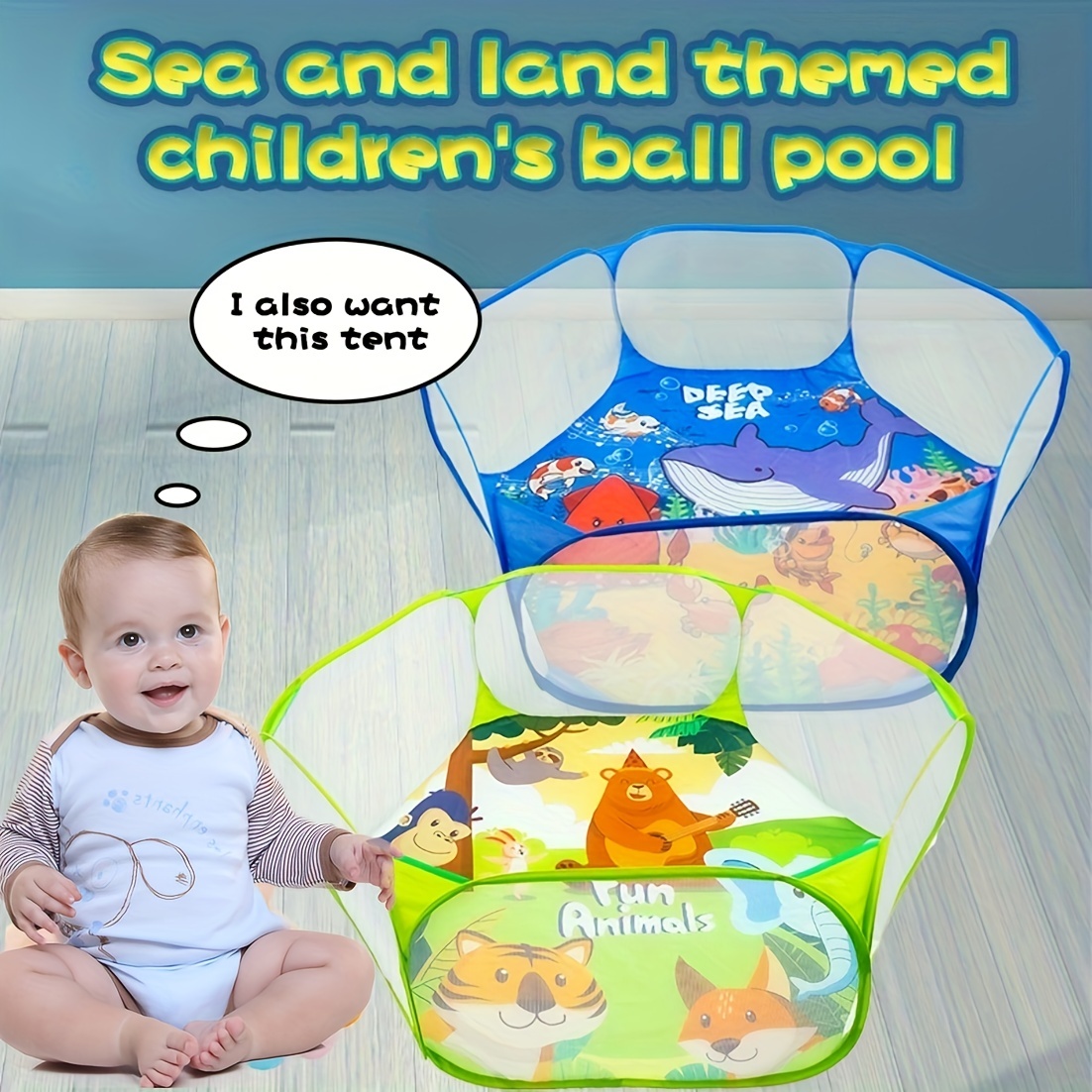 Piscina de bolas, tienda de campaña para niños pequeños de 1 a 3, túnel  para niños pequeños de 1 a 3 regalos para niños de 1 año (sin bolas)