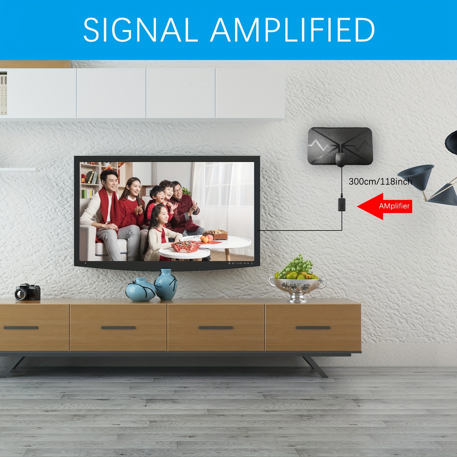 Antena de TV digital HD 2023 para interiores para Smart TV, canales locales  gratuitos de 200 millas de alcance, antena digital de recepción de 360°