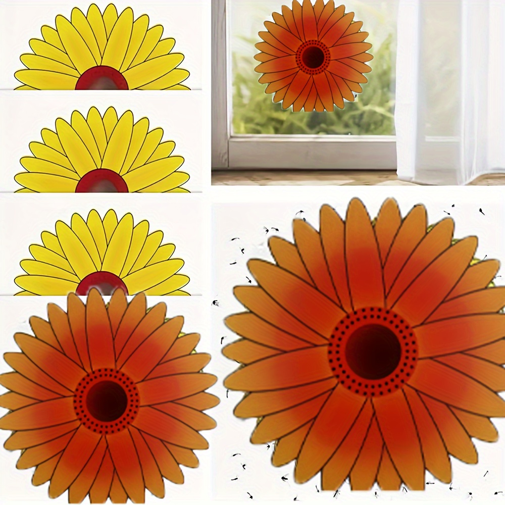

10pcs/20pcs Sunflower Window Stickers Insect Trap - Fly Catcher, Mosquito, Cockroach, Moth Control For Dining Room, Kitchen, Bedroom, Study