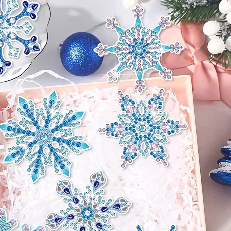 10 Pcs Snowflake Diamond Painting Keychains, Diamond Art Christmas  Ornaments DIY Diamond Snowflake Keychain, Handmade Diamond Painting  Christmas Ornam