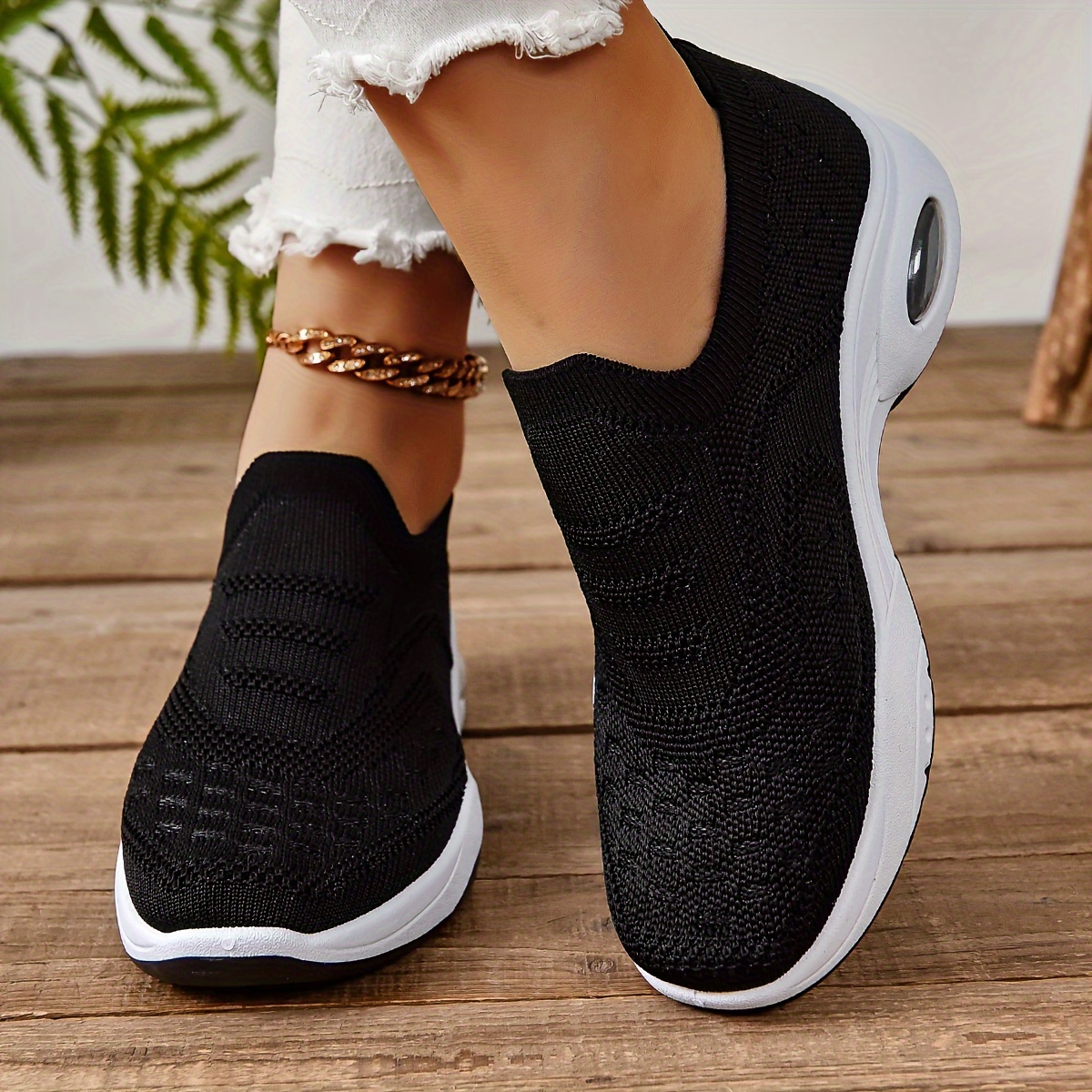 Women s Air Cushion Sock Shoes Breathable Knotted Slip Temu