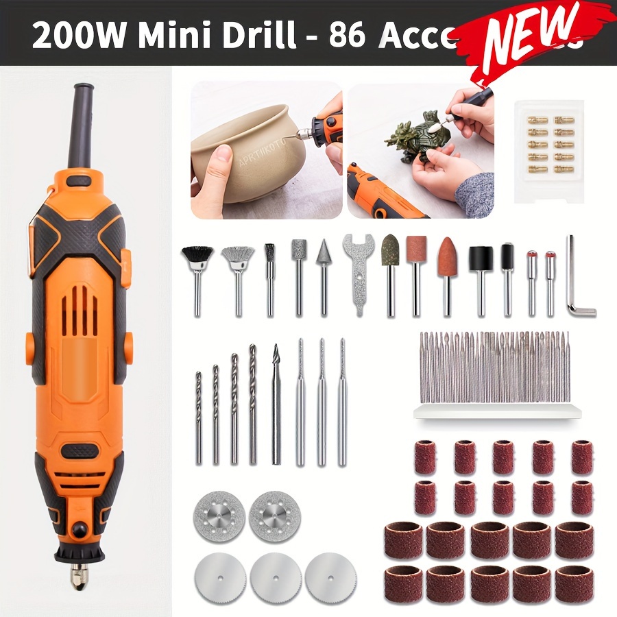 Mini Rotary Tool Kit,Small Handheld Electric Grinder Manicure Set for  Sanding, Polishing, Drilling, Etching, Engraving, DIY