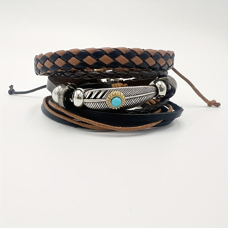 Men's Multilayer Braided Leather Bracelet