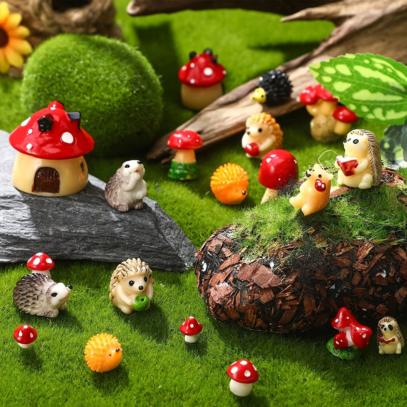 20pcs Resin Mini Hedgehog Mushroom Miniature Figurines Outdoor Garden  Animals Figurines Fairy Garden Accessories Tiny Hedgehog Mushroom Figurines  For House Terrarium Plant Pots Bonsai Craft Decor | Shop Now For  Limited-time Deals |