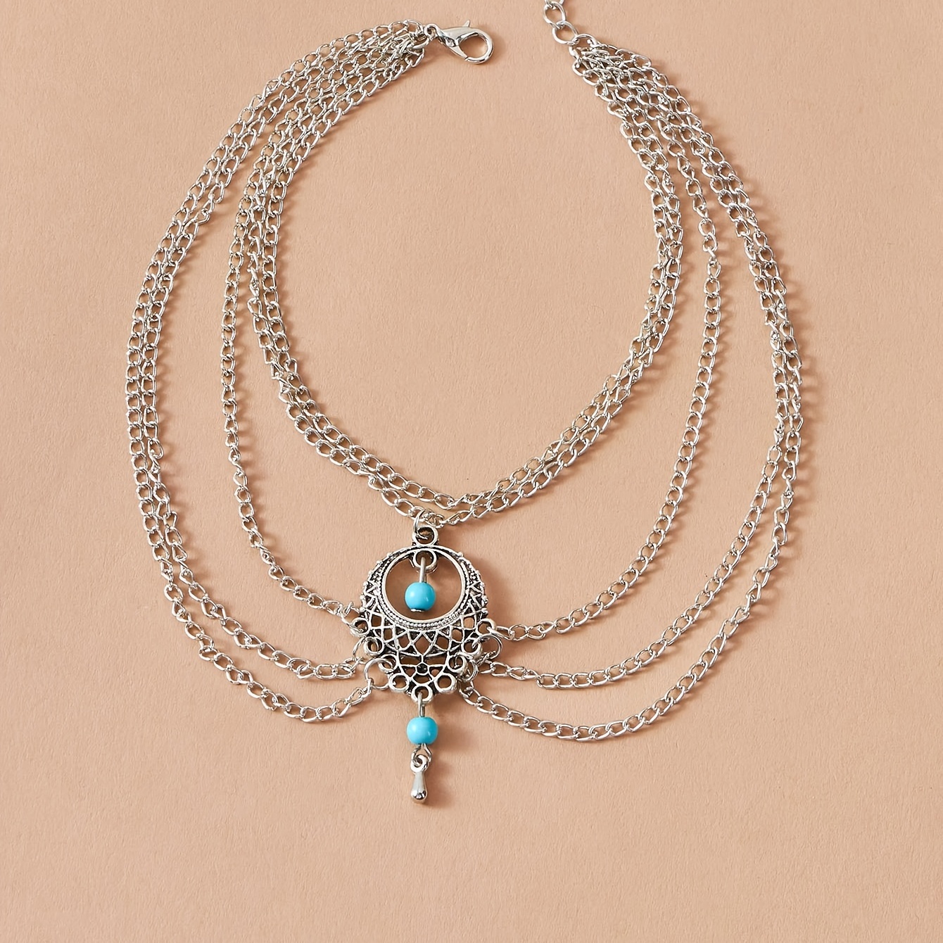 Boho Style Layered Beaded Ankle Bracelets for Women