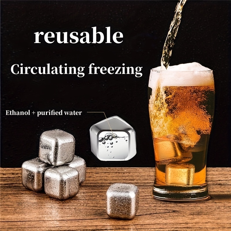 Stainless Steel Ice Cubes Reusable Chilling Stones for Beer