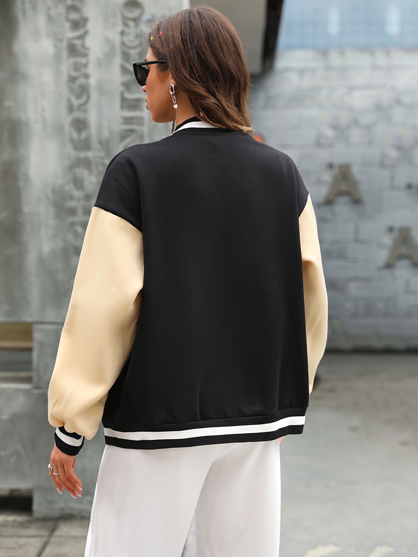 Color block outlet zip up jacket