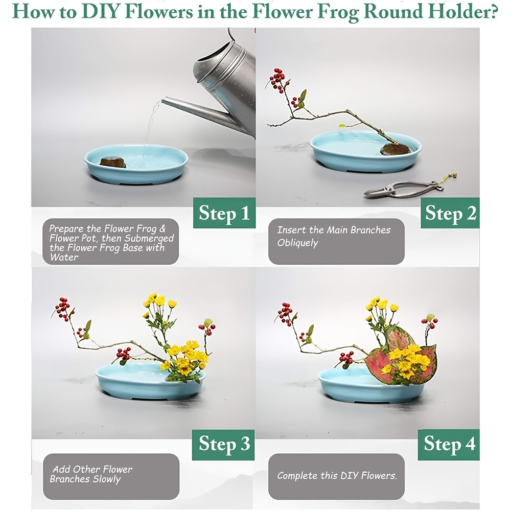  VILLCASE 4Pcs pin Florist Supplies Flower Frogs for  Arrangements vase Accessories Frog Flower Frogs Copper and Stainless Steel  Flower Stand Floral Frog Fixture Flower Arrangement