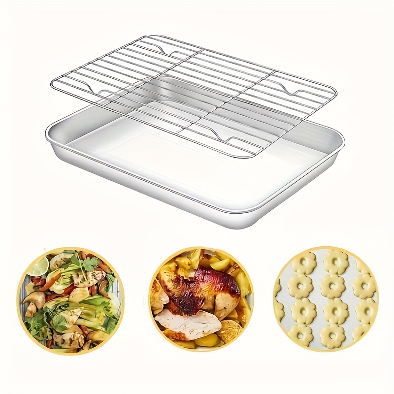 Stainless Steel Baking Sheet And Cooling Rack Rectangle - Temu