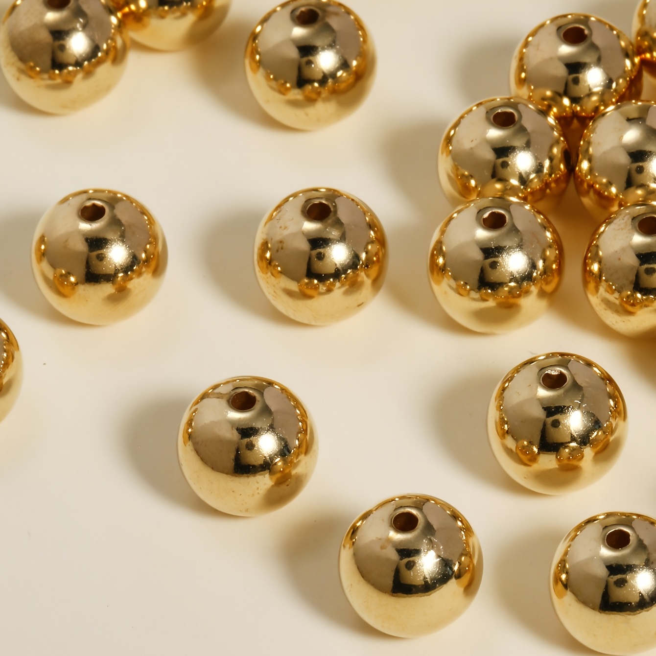 80pcs 10mm Straight Hole Plastic Round Beads