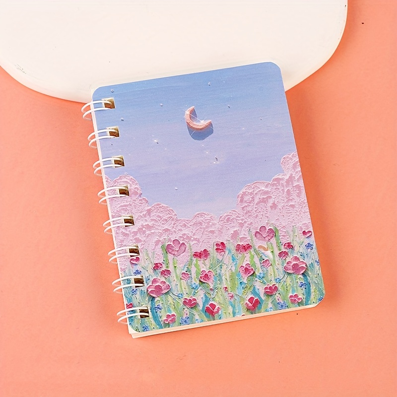 Notebooks Aesthetic Oil Painting Cover Coil Book A5 Sketchbook Journals  Diary Notepad Weekly Planner Office School Supplis 1pc
